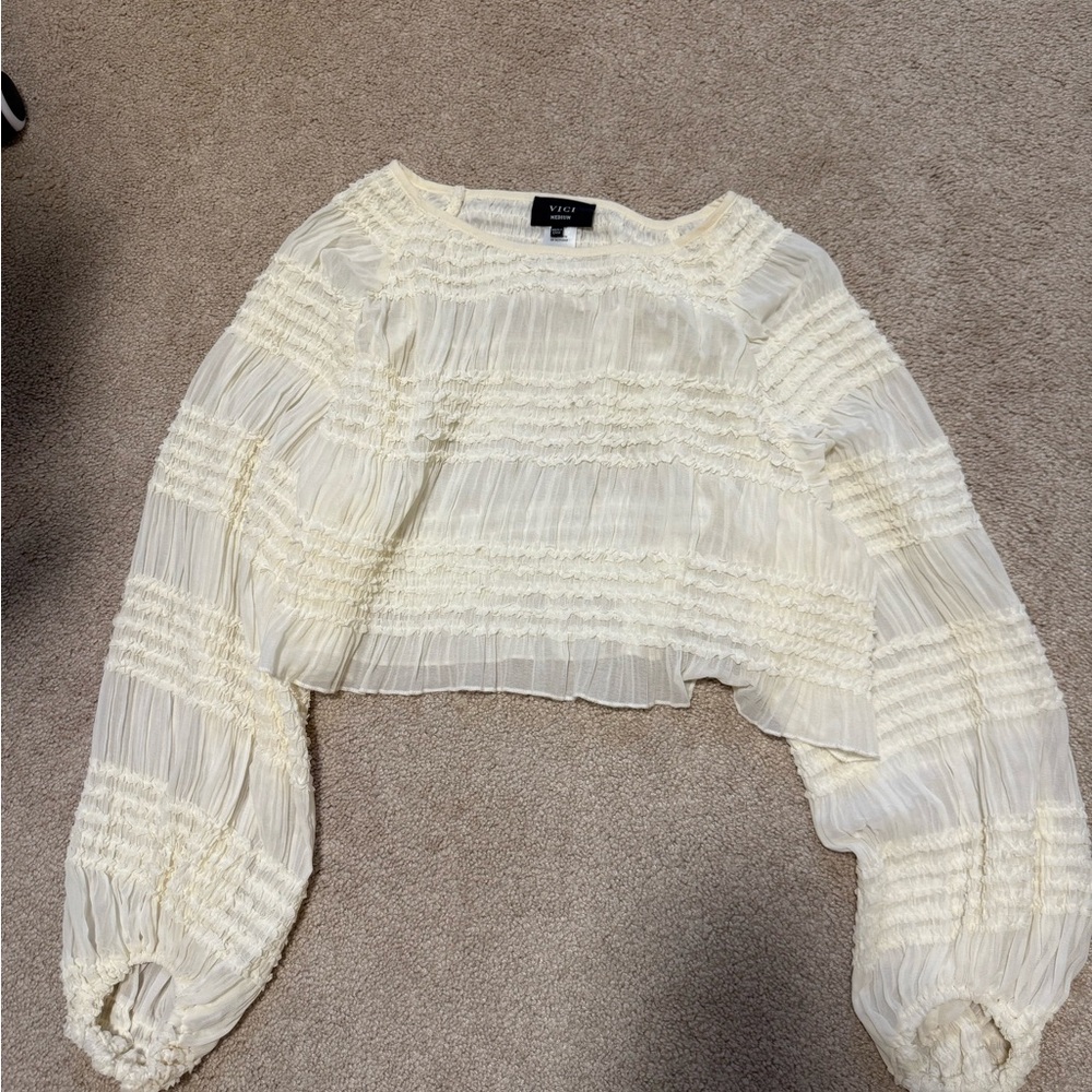 VICI My Dearest Peasant Crop Top - like new Medium